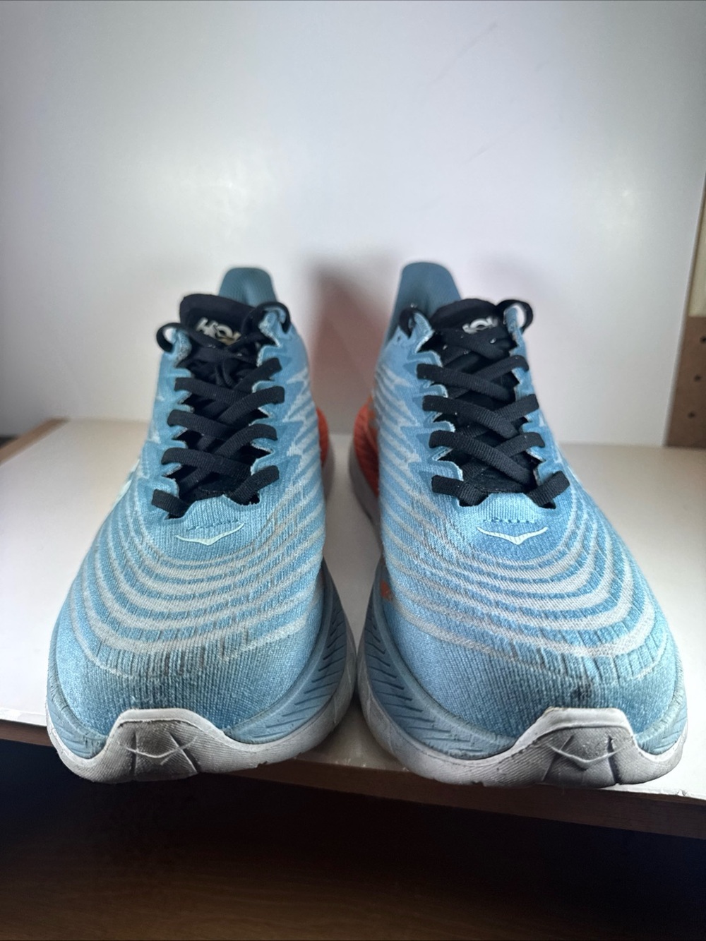 HOKA One One Mach 5 Men’s Size 10.5D Light Blue & Orange Running Shoes - Picture 3 of 12